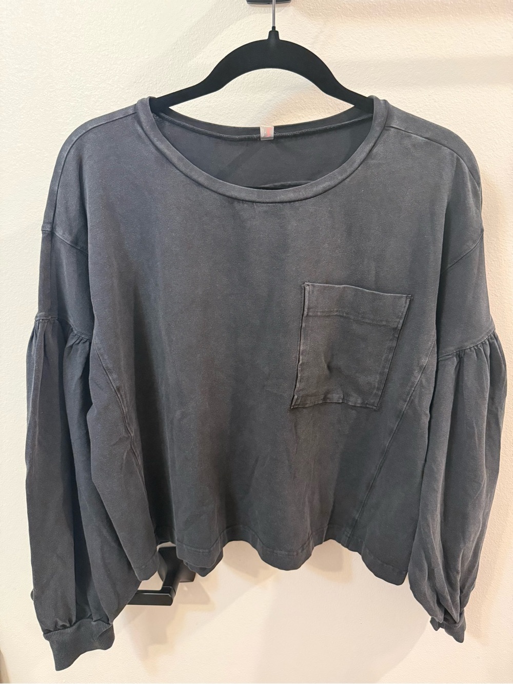 FP Movement by Free People Washed Charcoal Long-Sleeve Pocket Top